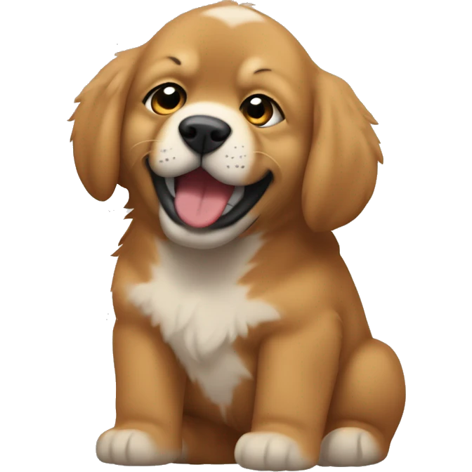 Baby gronk rizzing up a  Tibetan Mastiff emoji