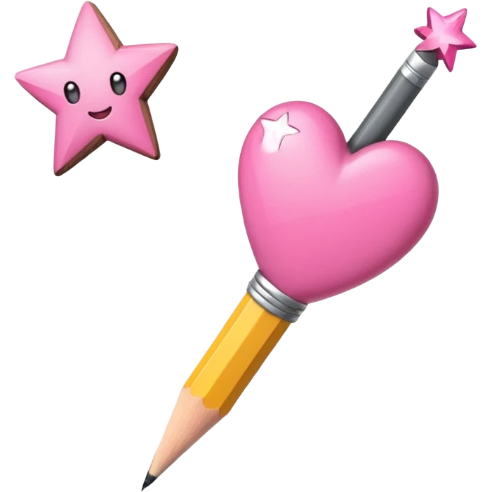 pink heart shooting star effect on end of a emoji