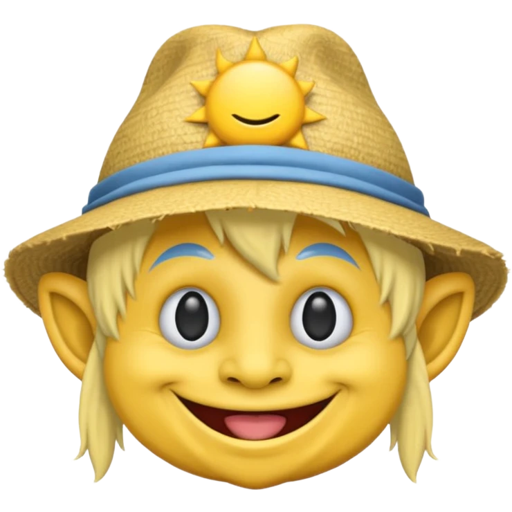 Troll emoji wearing a hat in the sun emoji