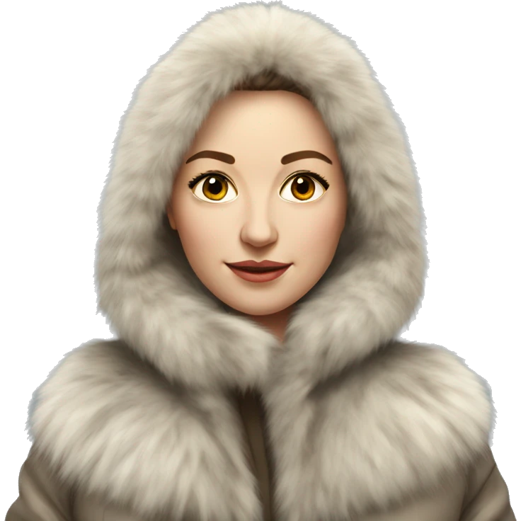 Realistic Russian woman pretty with fur jacket  emoji