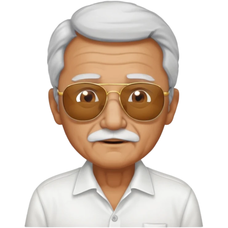 old man in white shirt sunglasses emoji