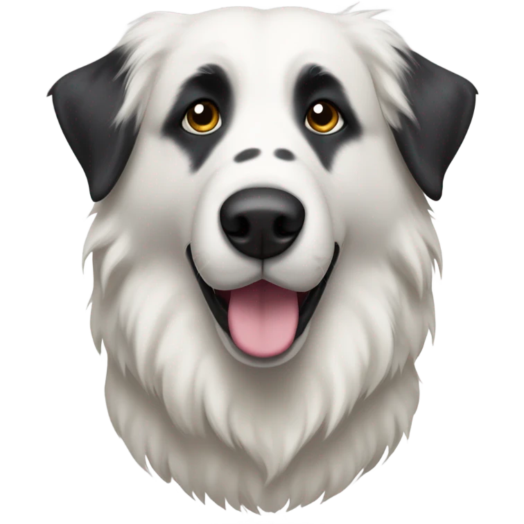 Great Pyrenees with black face emoji