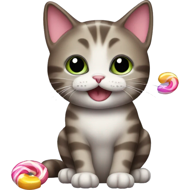 Cat with candy emoji