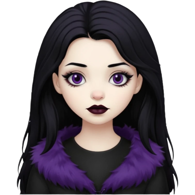  goth girl with fluffy hair emoji