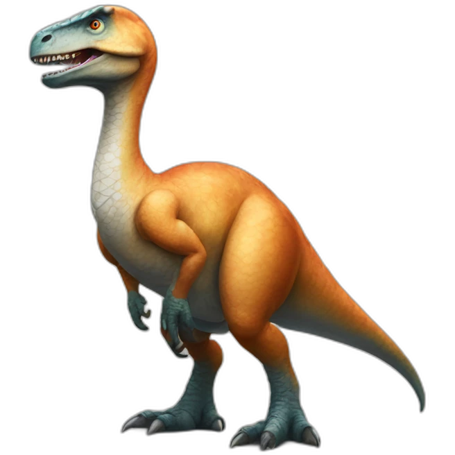 Un dinosaur sur une poule emoji