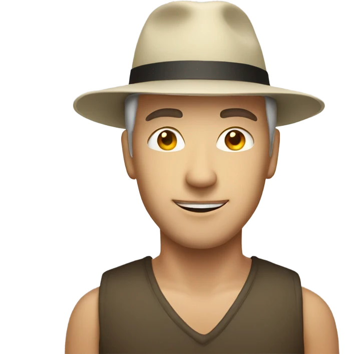 White man with Asian hat  emoji