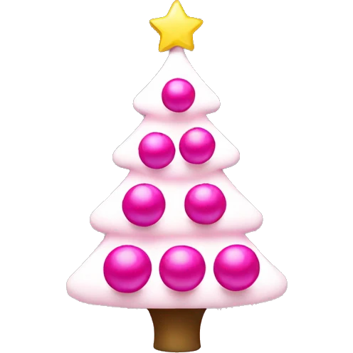 Christmas tree with pink balls emoji