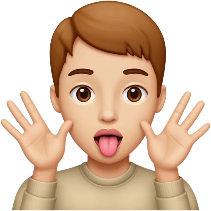tongue out hands to the side emoji