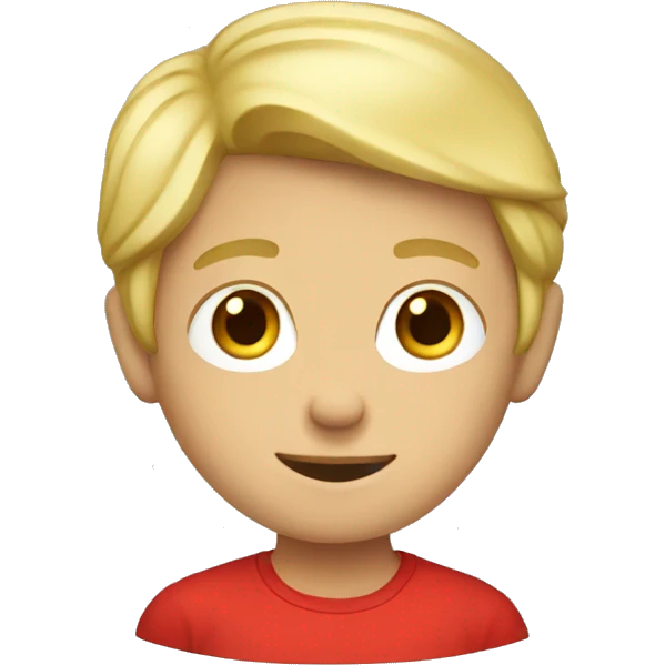 Blonde boy in red shirt emoji