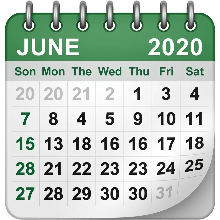 calendario 20206 emoji