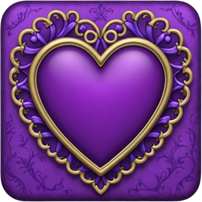 purple heart with a gothic filigree border emoji