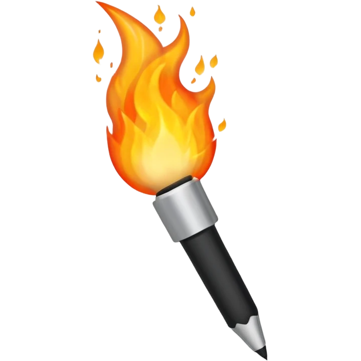 Pen on fire emoji