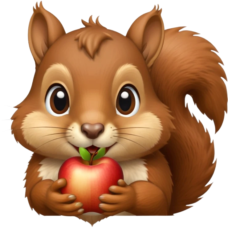 Skirrel with an apple in The mouth  emoji