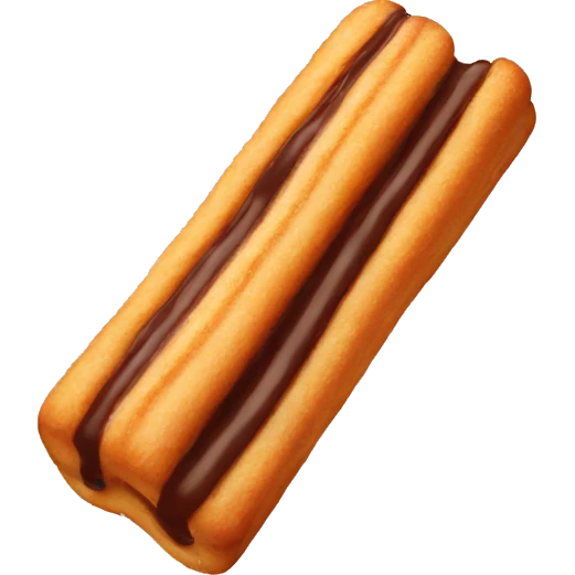 Churro with chocolate emoji