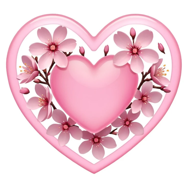 heart with sakura and soft glow emoji