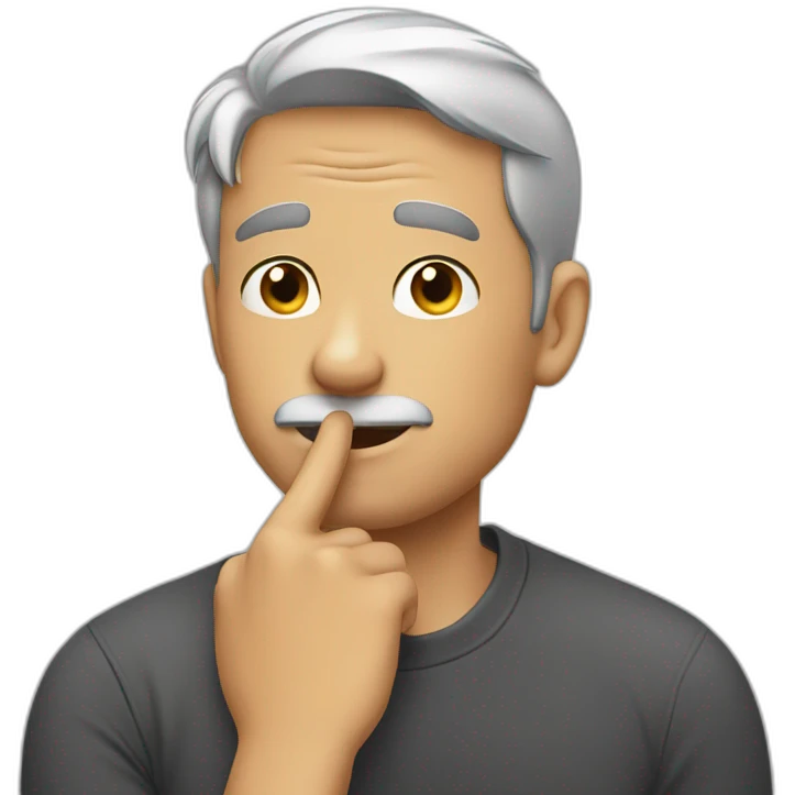 Man scratching chin emoji