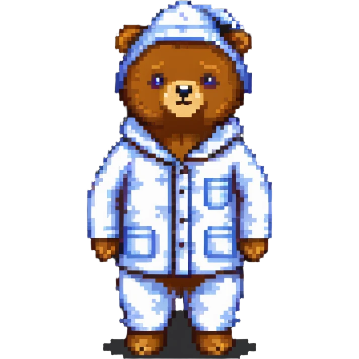 bear in pajamas with a nightcap standing emoji