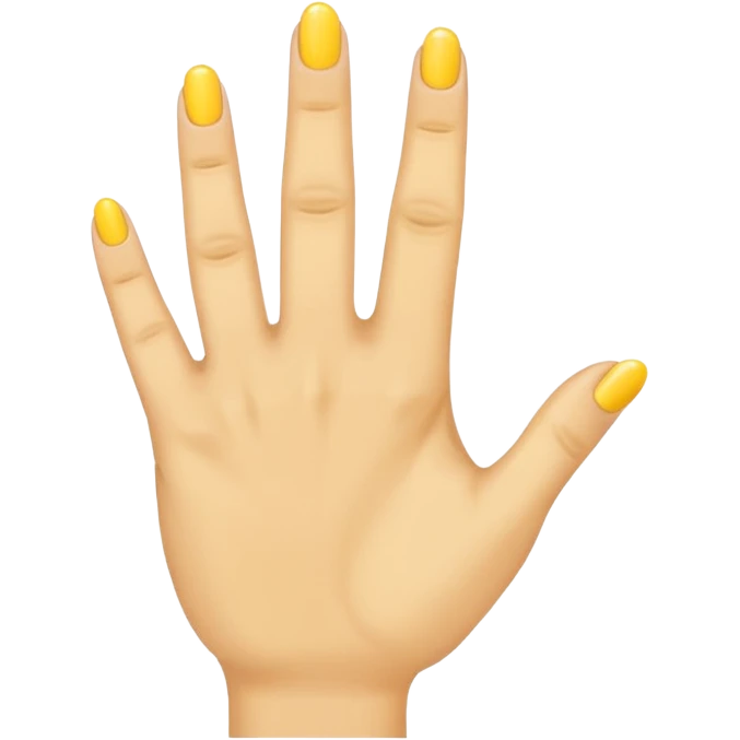 Yellow hand, showing ring finger, instead of middle finger ring finger emoji