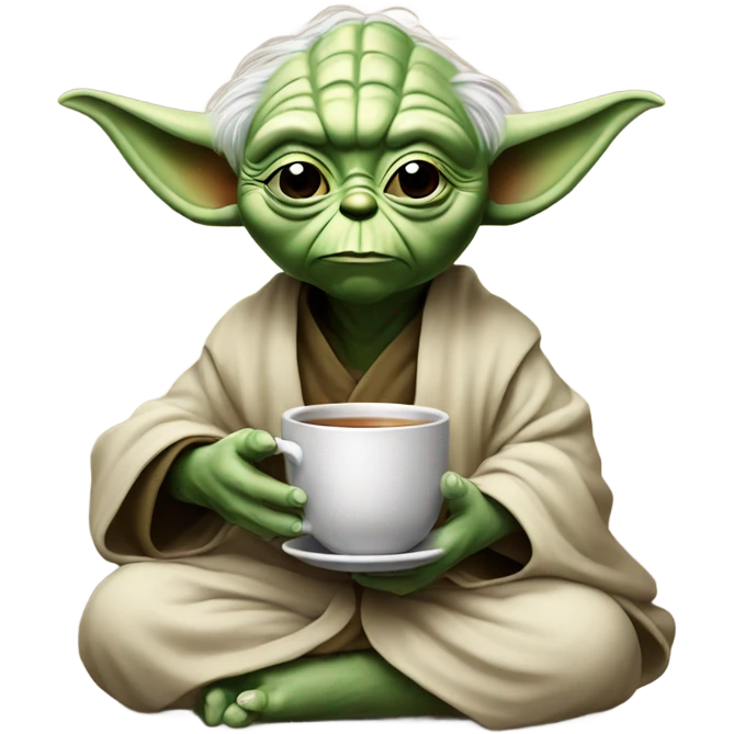 yoda drinking cup of tea emoji