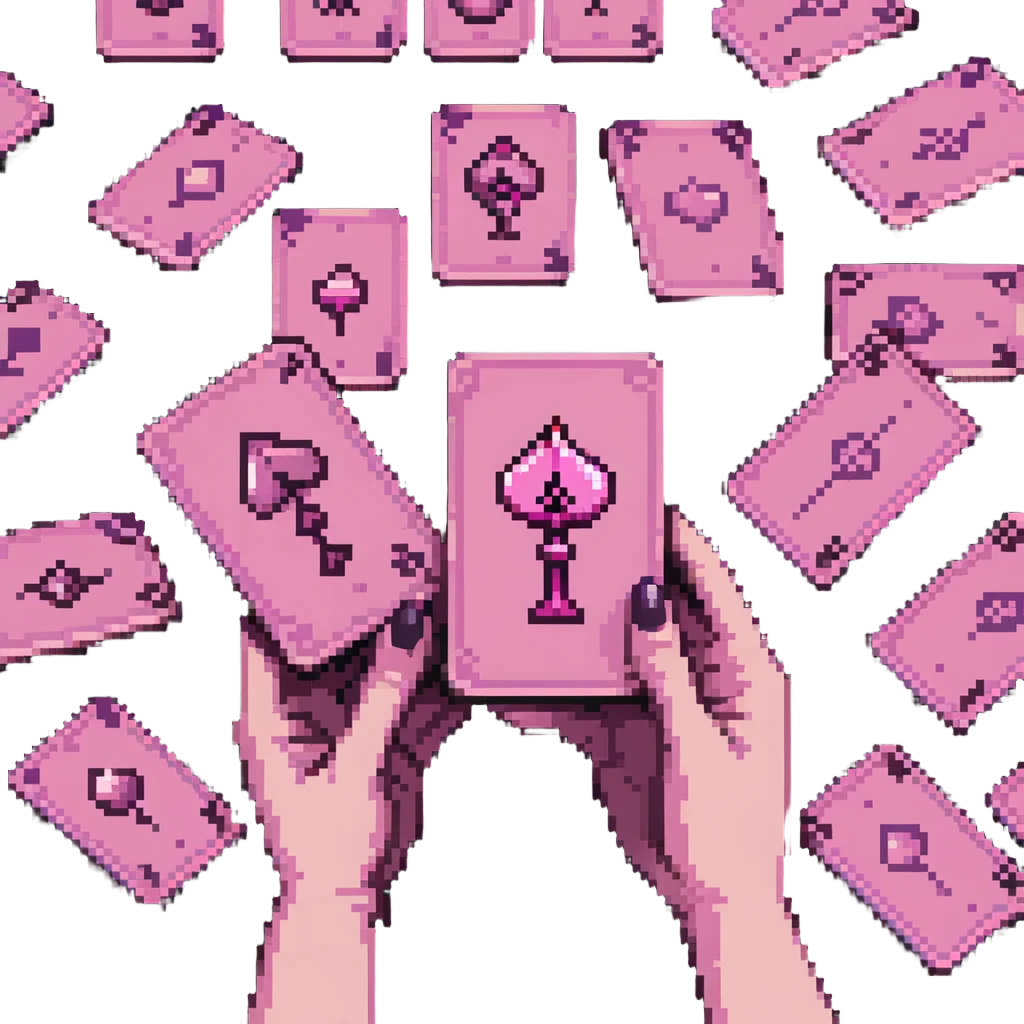 a hand of pink tarot cards emoji