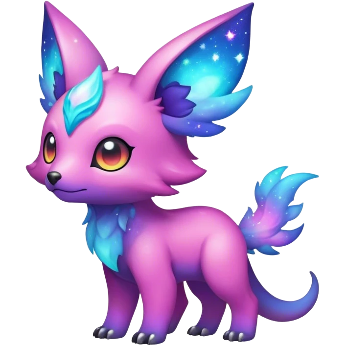 Cute cool colorful nebula fantasy animal hybrid Fakemon full body emoji