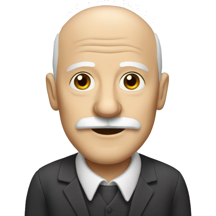 Old bald white man with mustache  emoji