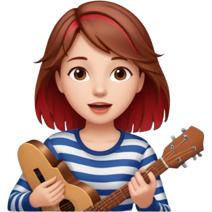 블랙,, 노래 좋아하고, 창의적이고 바다 좋아해 , 여자아이 갈색머리, 빨간머리,  emoji