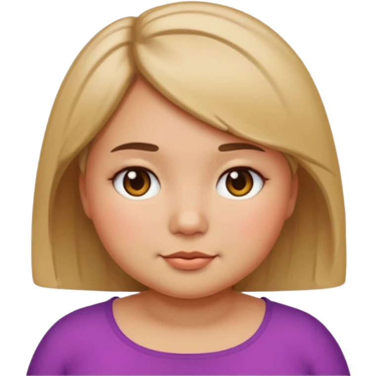 create a girl emoji with shoulder length short hair, chubby cheeks, straight hair and tan skin emoji