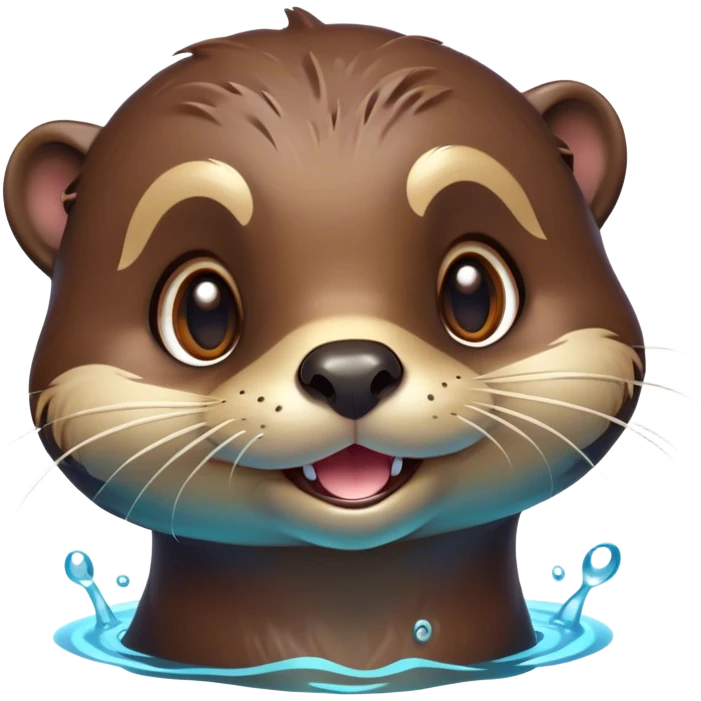 Cinematic Comical Otter Portrait Emoji, Head tilted dramatically with an exaggeratedly amused expression, featuring a striking, glossy brown Fur with a playful glint in its wide, expressive eyes filled with playful disbelief, Simplified yet hilariously expressive features, highly detailed, glowing with a slightly sassy glow, high shine, dramatic yet playful, stylized with an air of cheeky aquatic mischief, bright and endearing, soft glowing outline, capturing the essence of a spirited and over-the-top otter, so meme-worthy it feels like it could splash its way into internet fame instantly! emoji