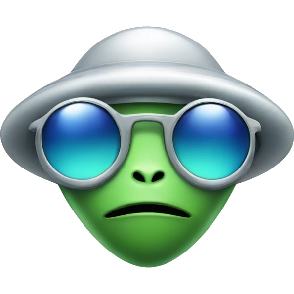 Alien with sunglasses in a ufo emoji