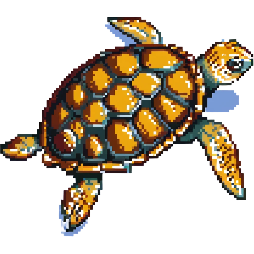 cute hawksbill turtle, small and charming emoji