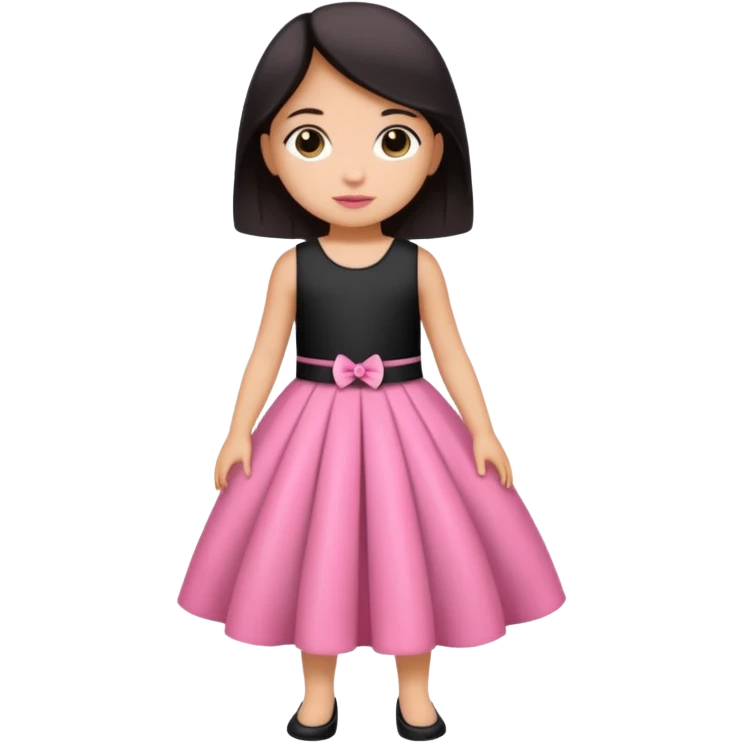 Niña vestida de rosa con niño vestido de negro  emoji