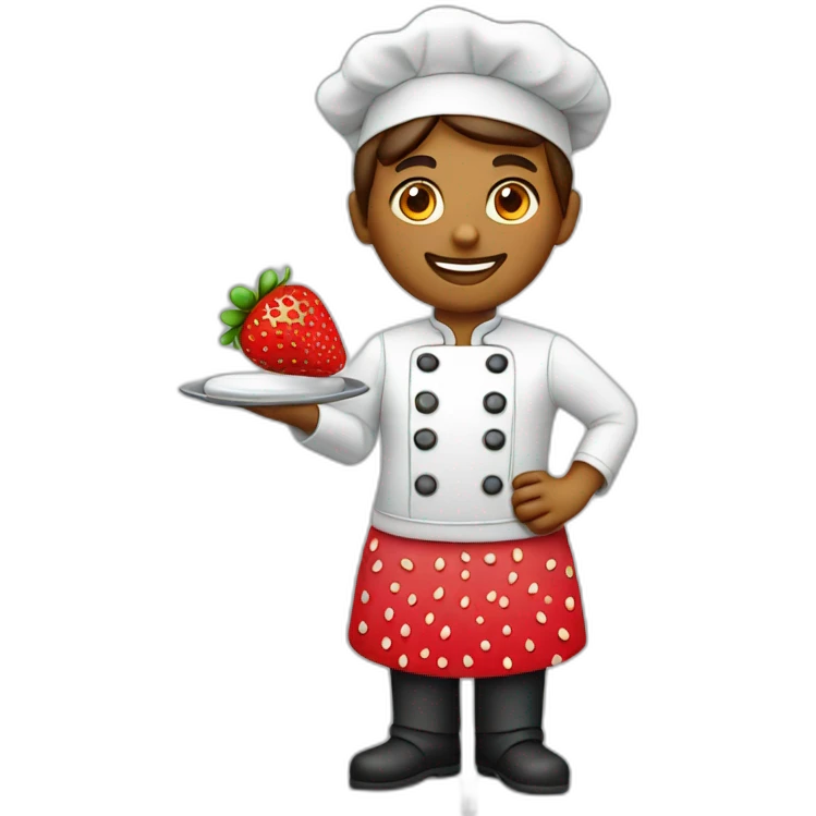 pastry chef with strawberries emoji
