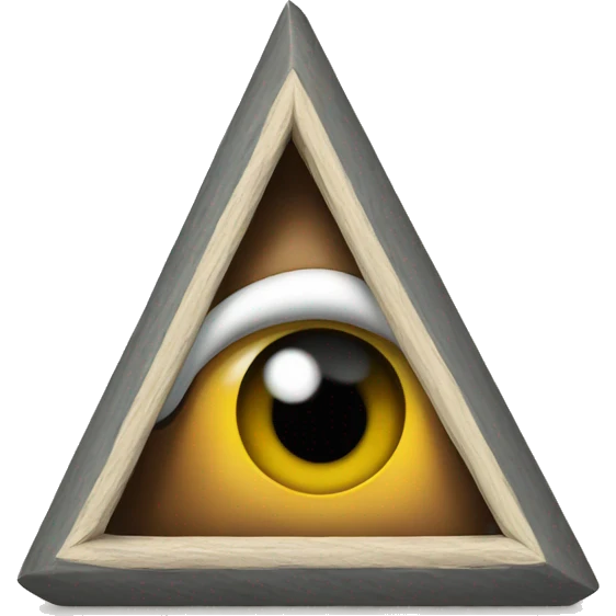 A triangle with shoes and one eye emoji