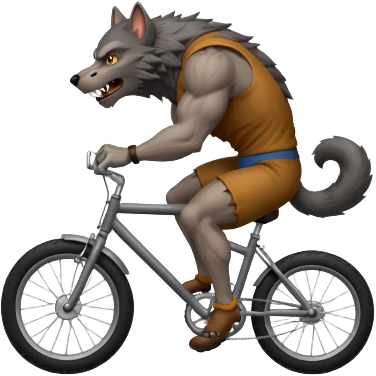 Werewolf on bike emoji