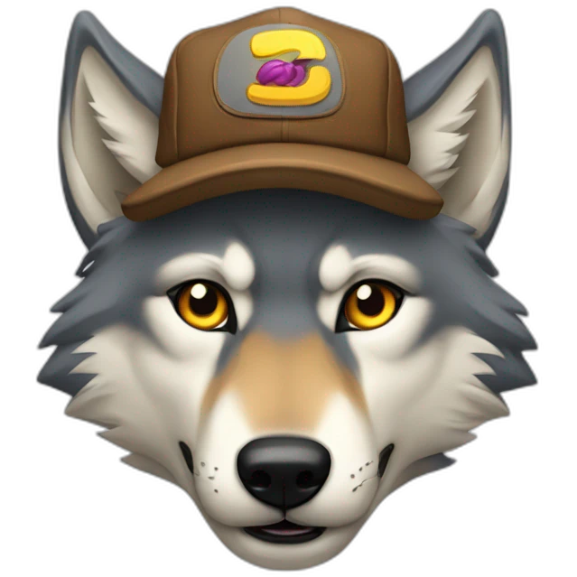 Wolf in trucker hat emoji