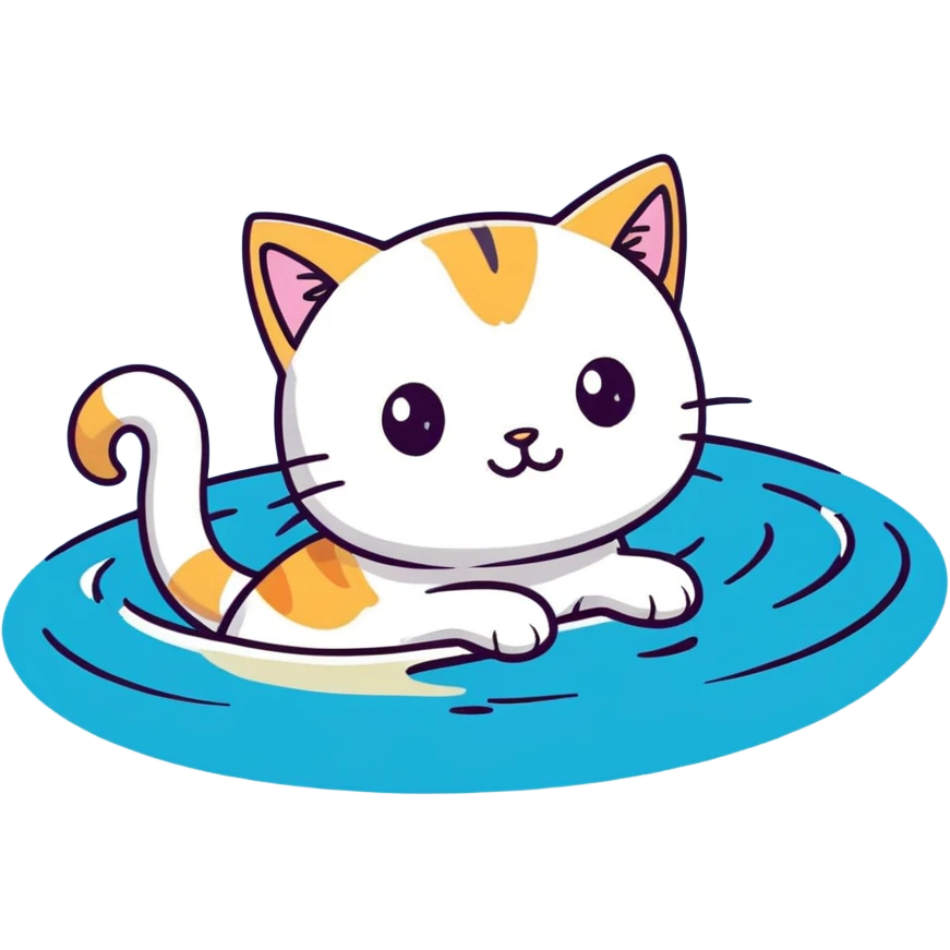 Cat swimming emoji