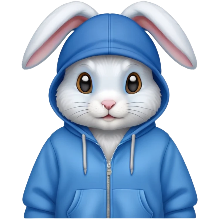 rabbit in a cap and hoodie emoji