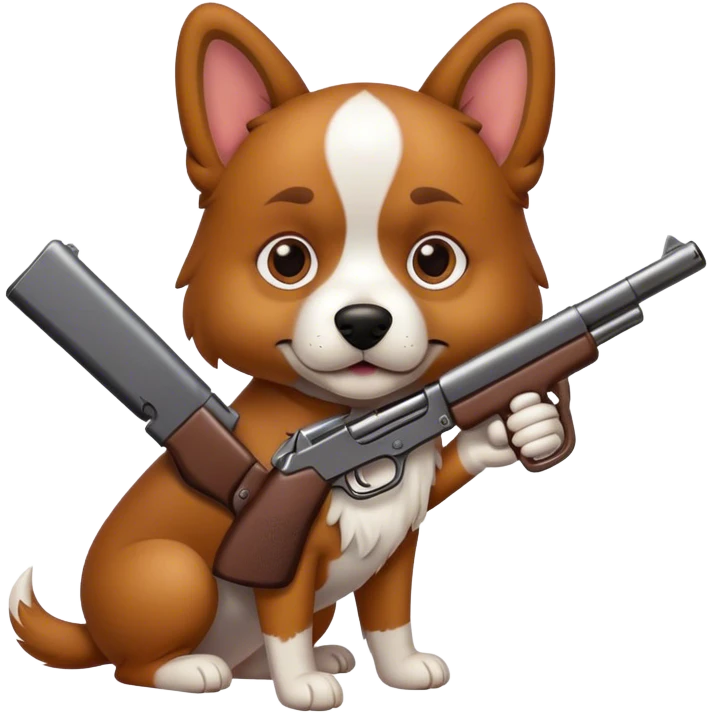 dog with a gun  emoji