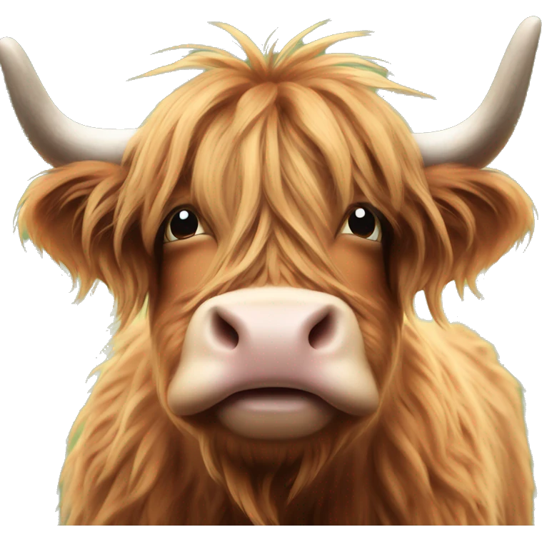 Highland cow giving peace sign emoji