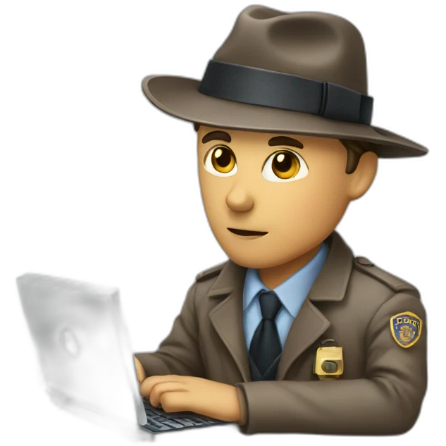 detective with a computer emoji