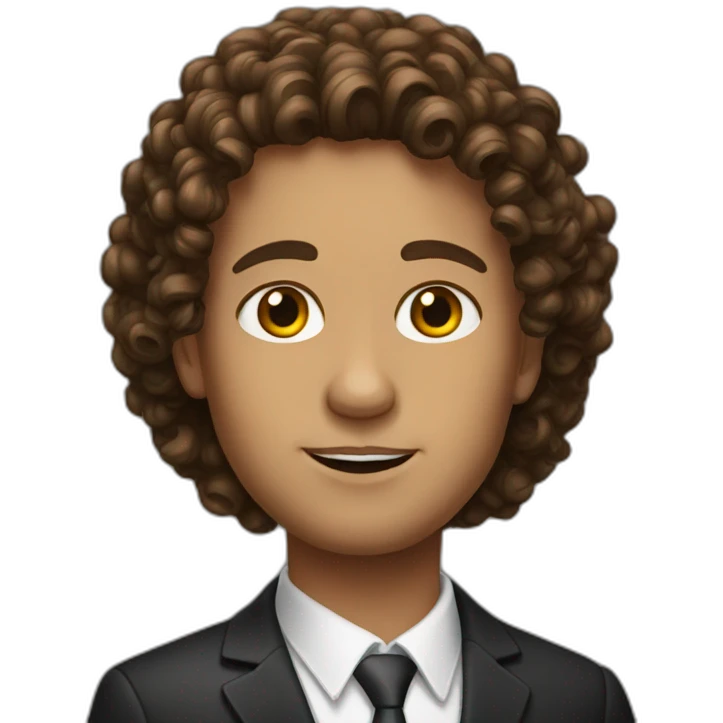 lawyer with curly brown hair emoji
