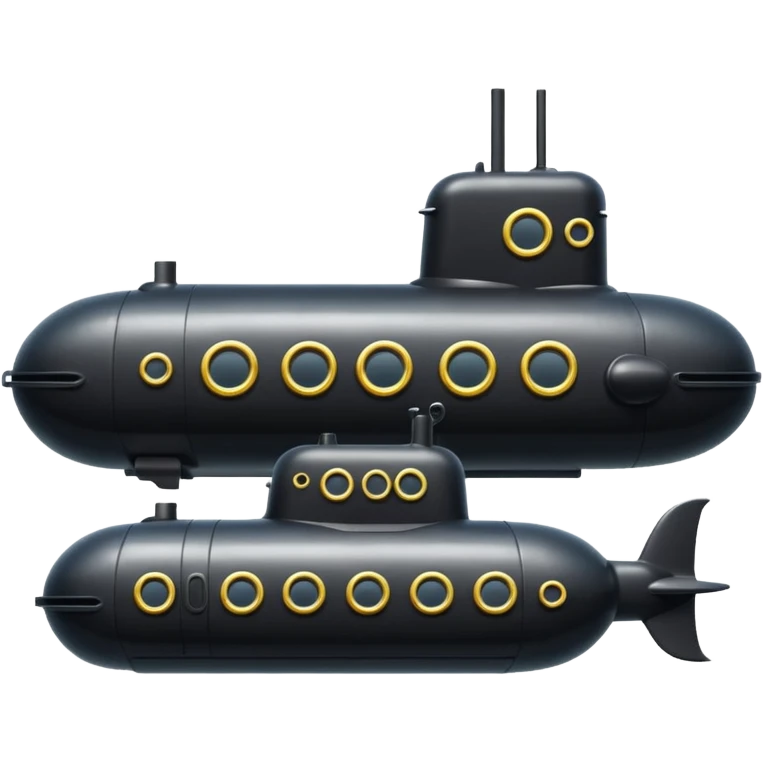 can you generate an emoji of a small black submarine with only two portholes? emoji