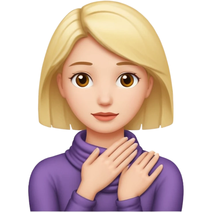 woman holding arms around her neck emoji