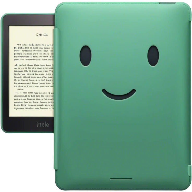 kindle reader na cor verde claro com página aberta  emoji