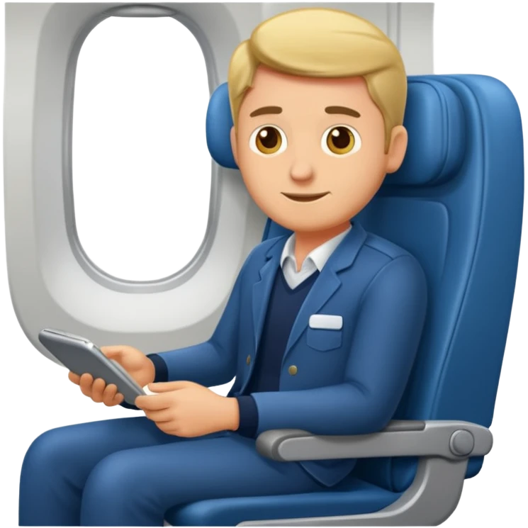 man passanger in plane seat emoji