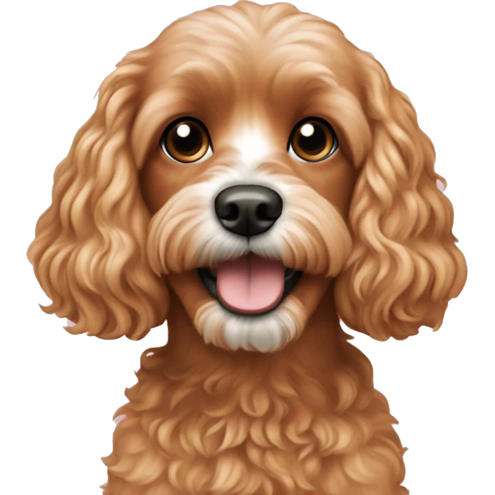 Apricot cavapoo dog emoji