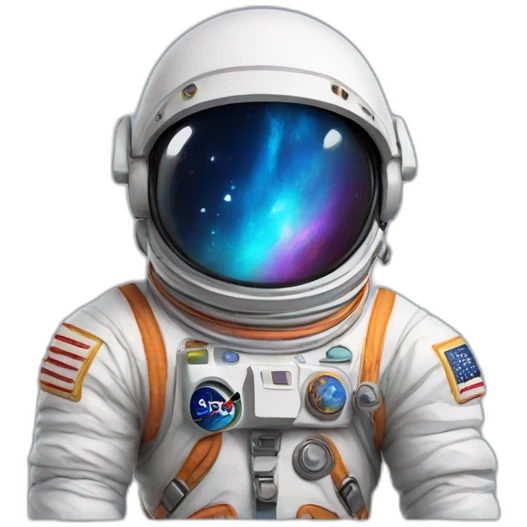 Colorful astronaut emoji