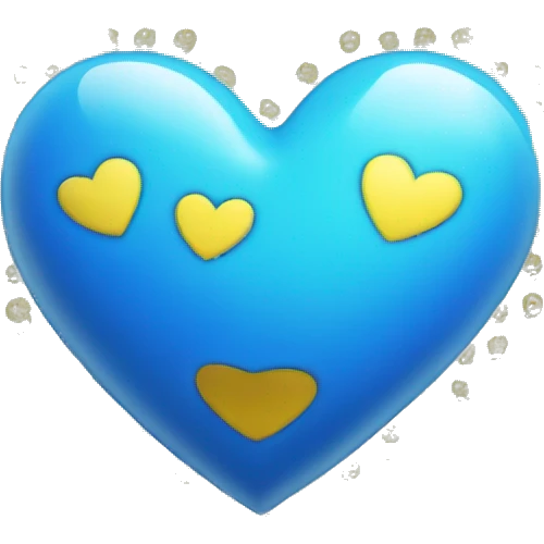 Blue yellow shiny heart  emoji