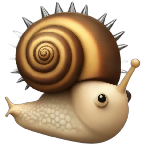 snail with punk style metal spikes emoji